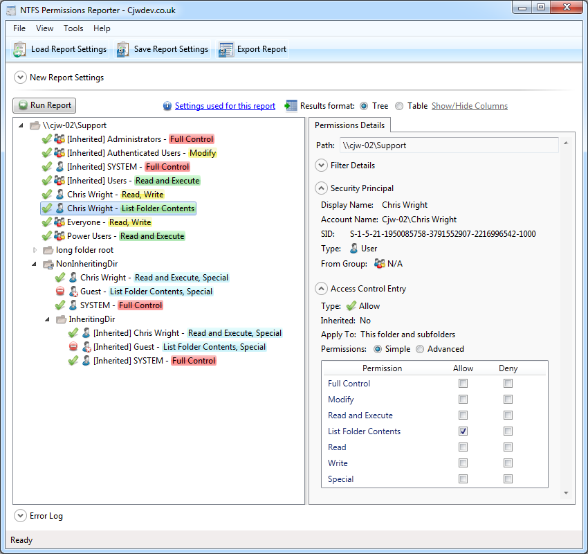 NTFS Permissions Reporter 2.1.5 Standard