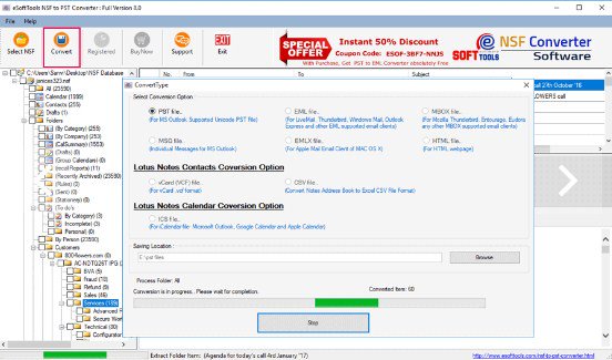 eSoftTools NSF to PST Converter 8.0