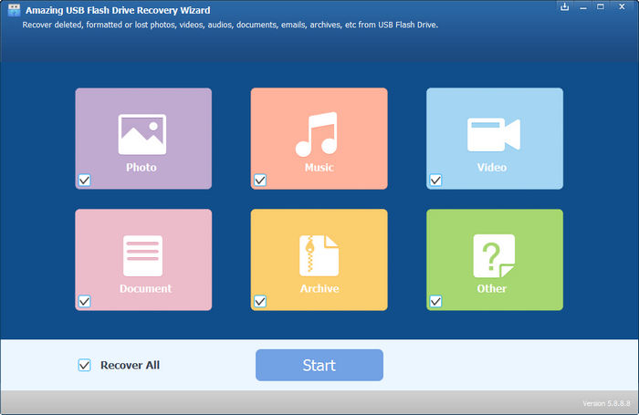 Amazing USB Flash Drive Recovery Wizard 8.8.8.9