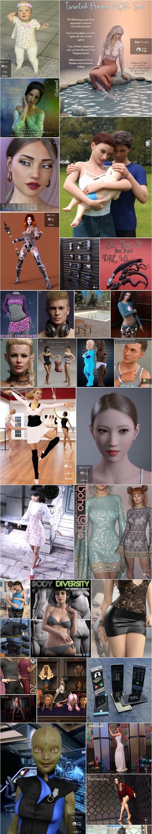 Daz 3D, Poser Bundle 2 July 2019