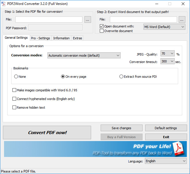 7-PDF PDF2Word Converter 3.2.0.174