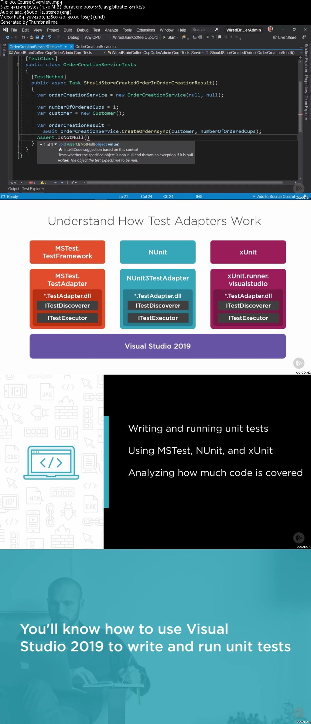 Testing .NET Code in Visual Studio 2019