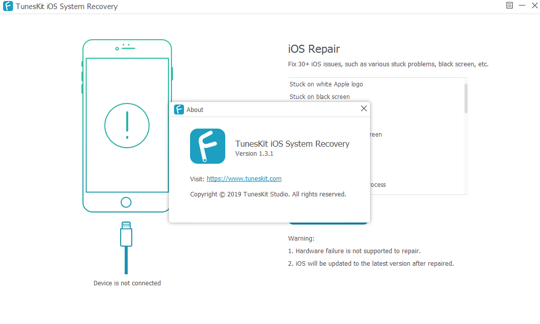 TunesKit iOS System Recovery 1.3.1.8