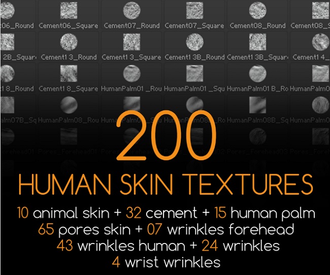 Gumroad – 200 Human Skin Textures