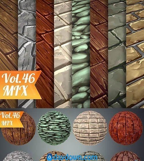 CGTrader – Stylized Hand Painted Textures Collection 2