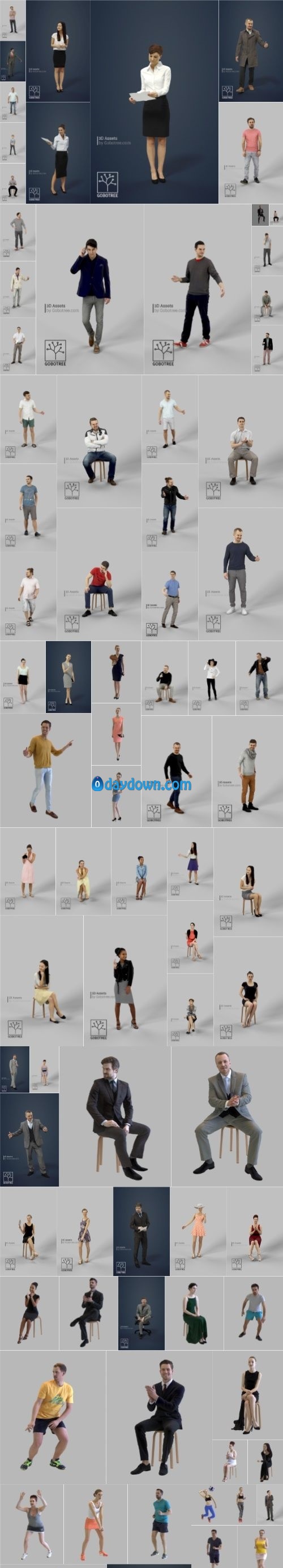 Gobotree – 82 People 3D-Models