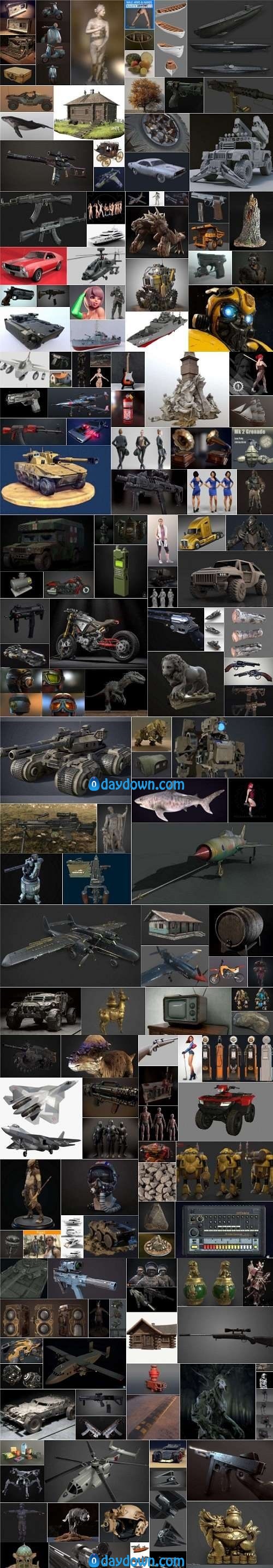 PBR Game 3D-Models Bundle September 2019