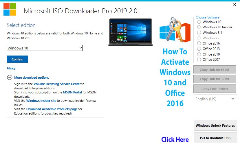 Microsoft ISO Downloader Pro 2019 2.0 Multilingual