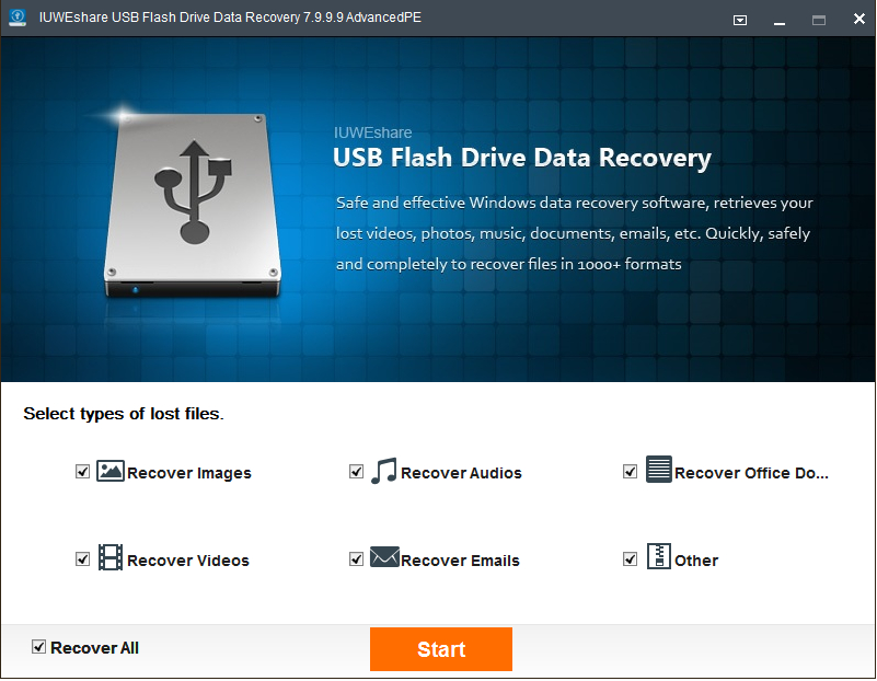 IUWEshare USB Flash Drive Data Recovery 7.9.9.9 Unlimited / AdvancedPE