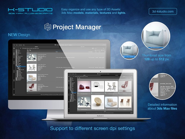 3D Kstudio Project Manager 2.96.33 for 3ds Max 2013 to 2020 Win