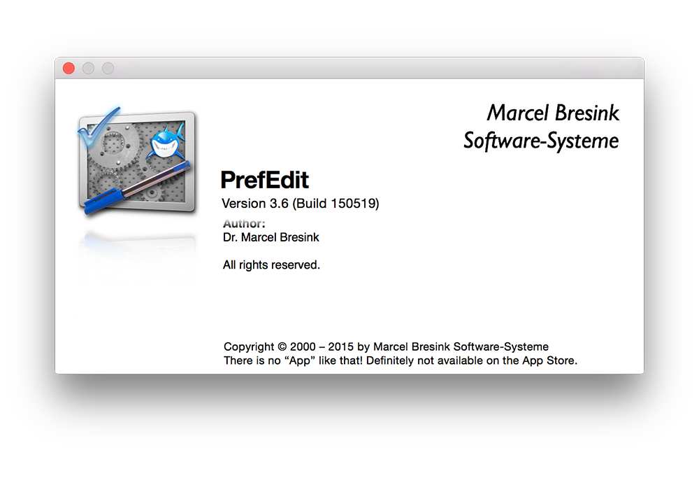 PrefEdit 3.6 Build 150519 (Mac OS X)