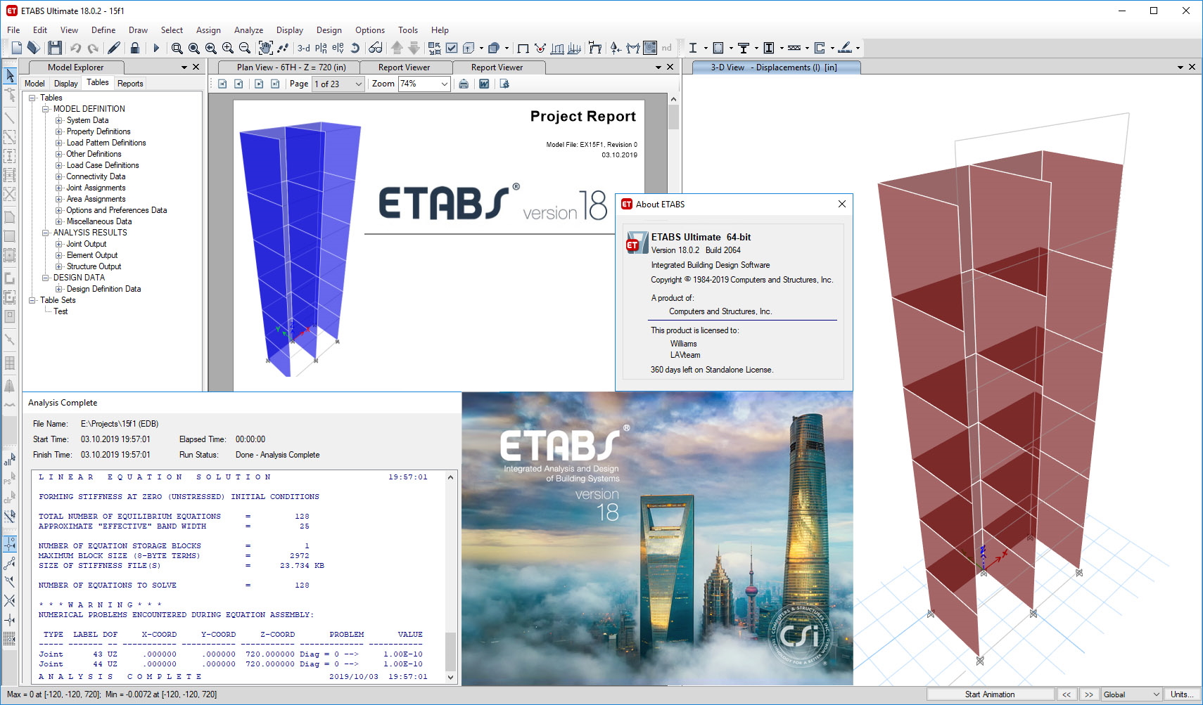 CSI ETABS version 18.0.2