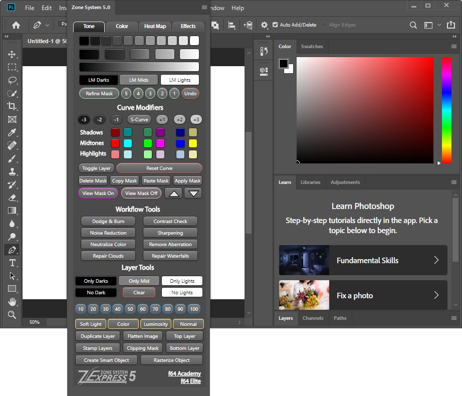 Zone System Express Panel for Adobe Photoshop 5.0