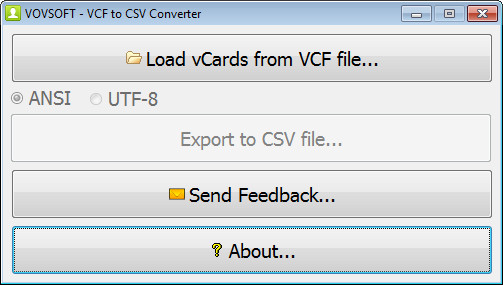 VovSoft VCF to CSV Converter 1.6