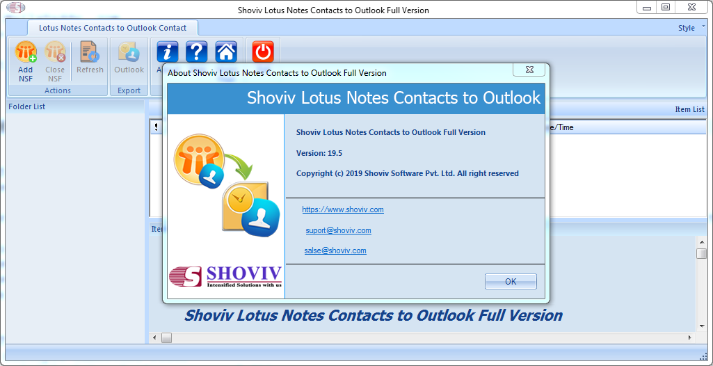 Shoviv Lotus Notes Contacts to Outlook 19.5 (Technical License)