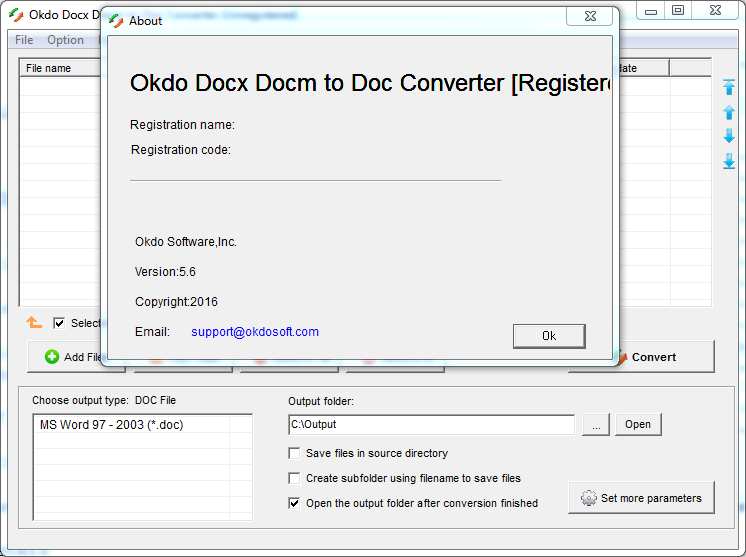 Okdo Docx Docm to Doc Converter 5.6