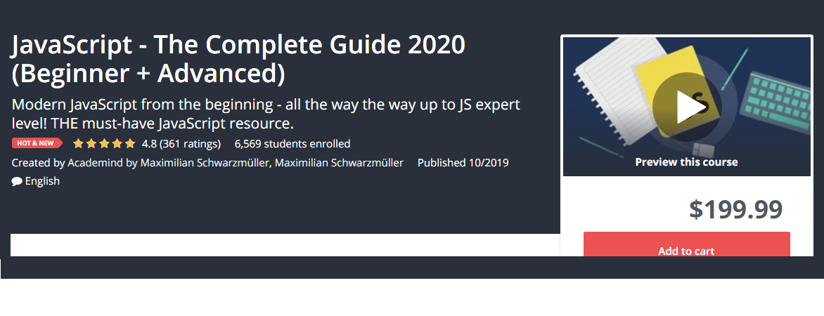 Udemy - JavaScript - The Complete Guide 2020 (Beginner + Advanced) (2019)