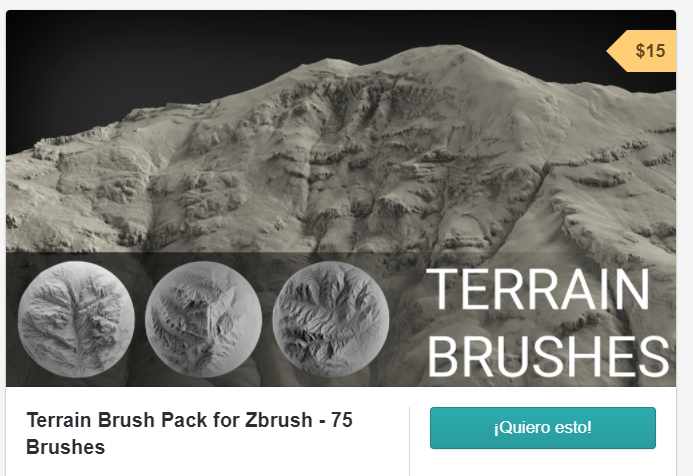 Gumroad – Terrain Brush Pack for Zbrush – 100 Brushes