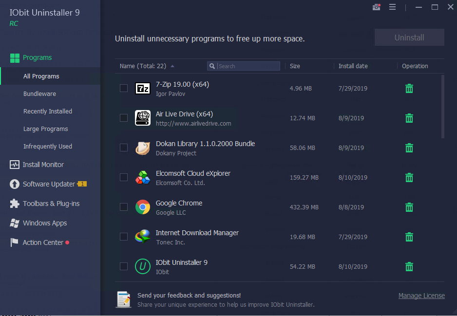 IObit Uninstaller Pro 9.0.1.24 RC Multilingual