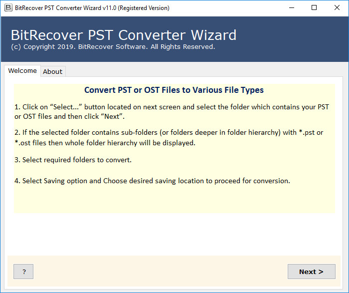 BitRecover PST Converter Wizard 11.0