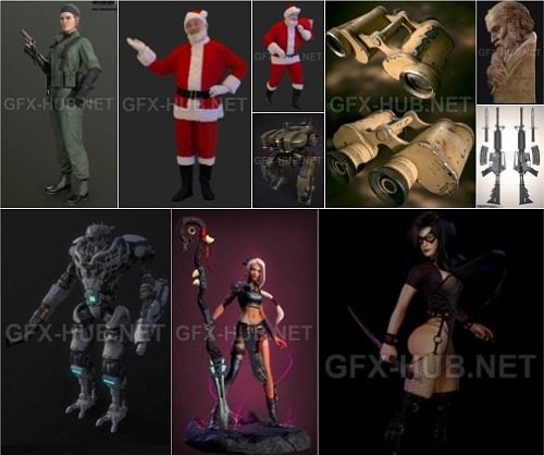 PBR Game 3D-Models Bundle Jan 2020