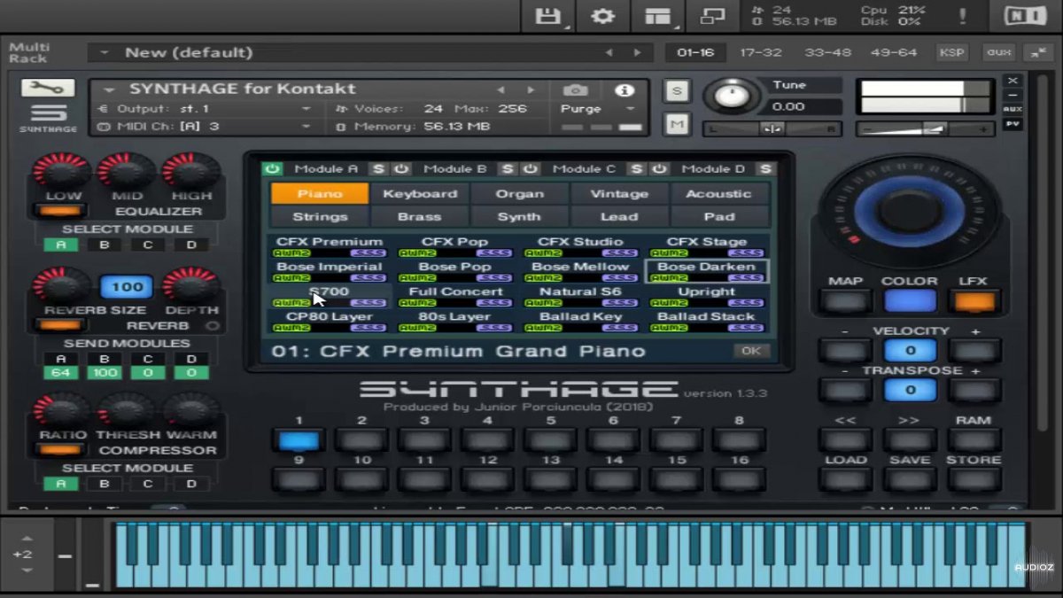 Júnior Porciúncula Synthage v1.3.3 Kontakt Library screenshot