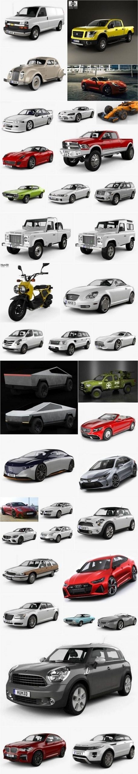 Car 3D Model Bundle Feb 2020