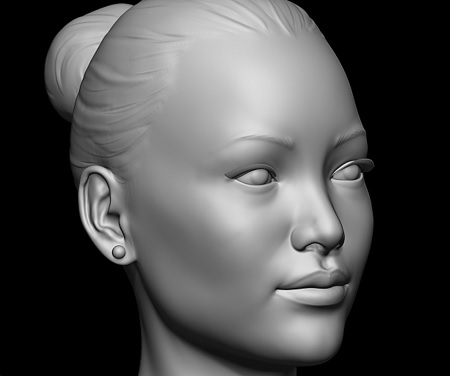 Cubebrush – Anime Girl Base Mesh and Asian Female Head Base Mesh