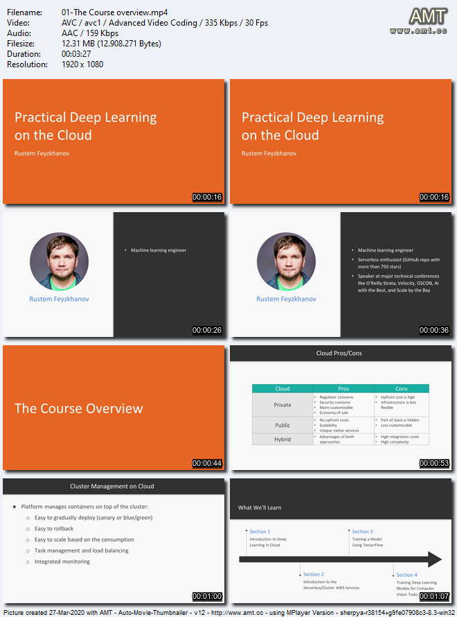 Practical Deep Learning on the Cloud