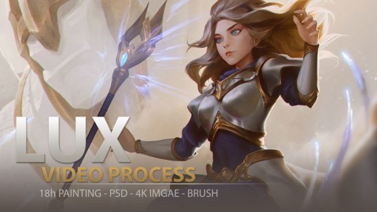 LUX: full 18h real-time painting – 4k image – PSD – Brushes