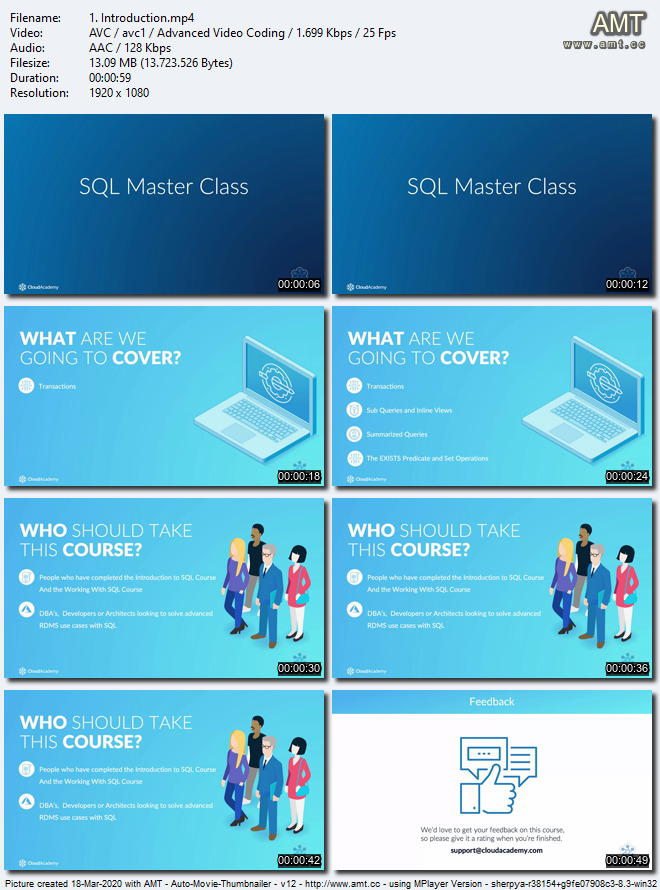 Cloud Academy - SQL Master Class