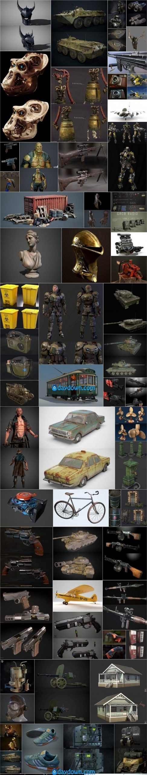 PBR Game 3D-Models Bundle April 2020