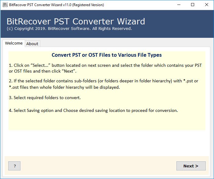 BitRecover PST Converter Wizard 11.0