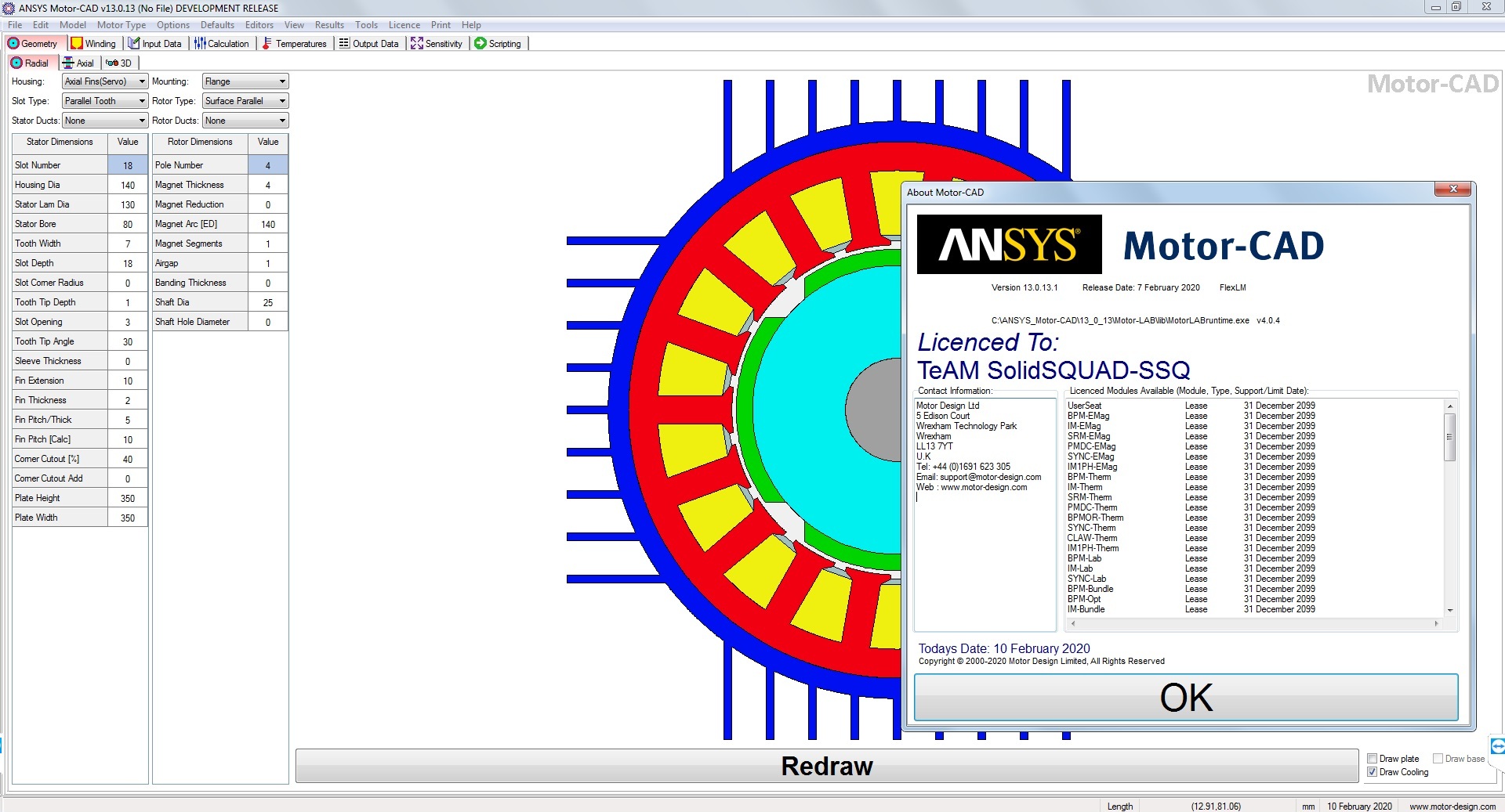 ANSYS Motor-CAD 13.0.13