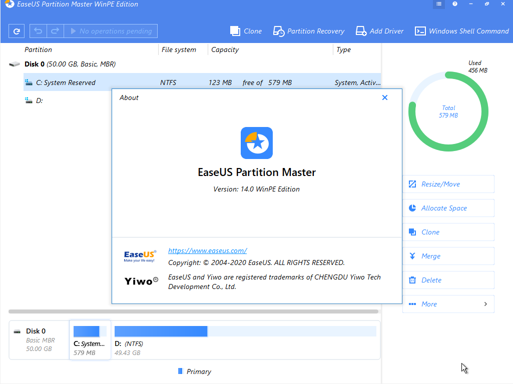 EaseUS Partition Master 14.0 WinPE Edition