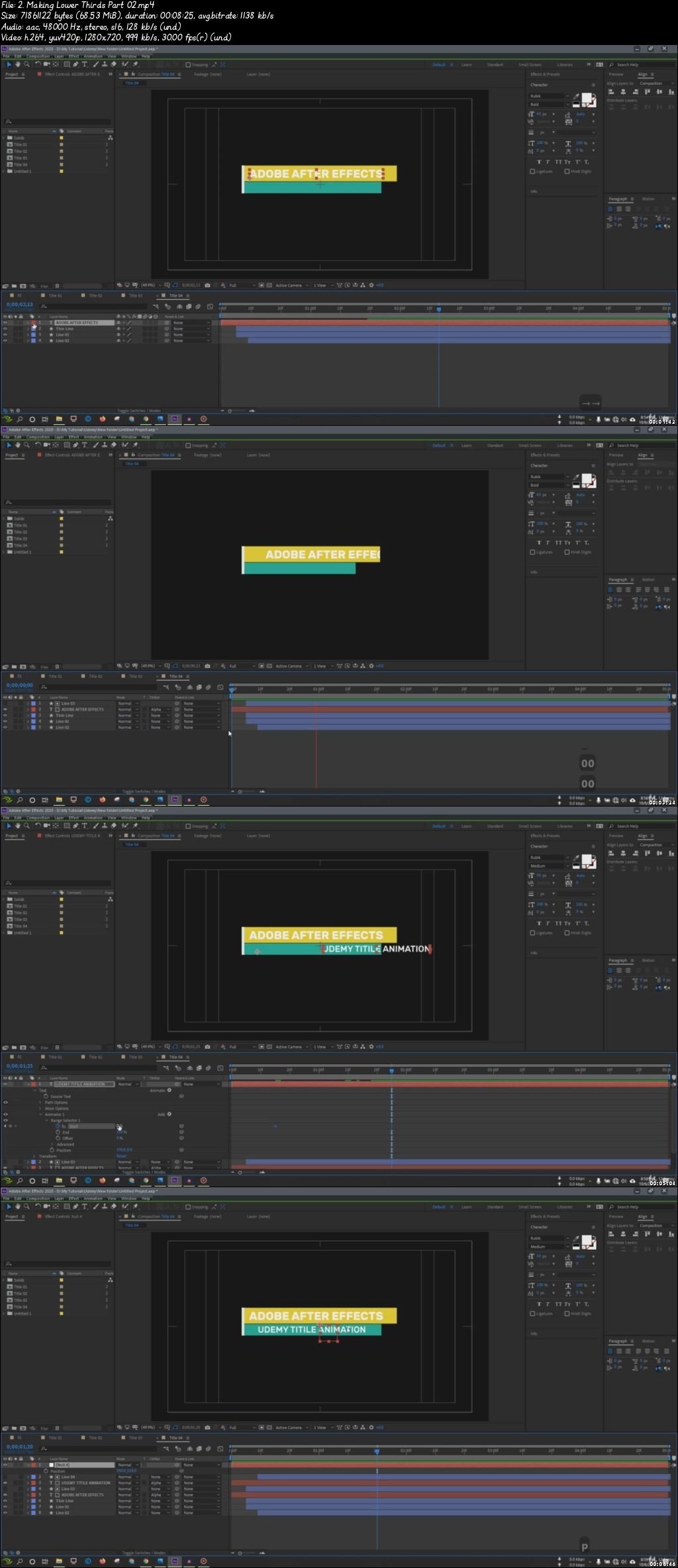  After Effects Text Animation Lower Thirds & Motion Graphics 