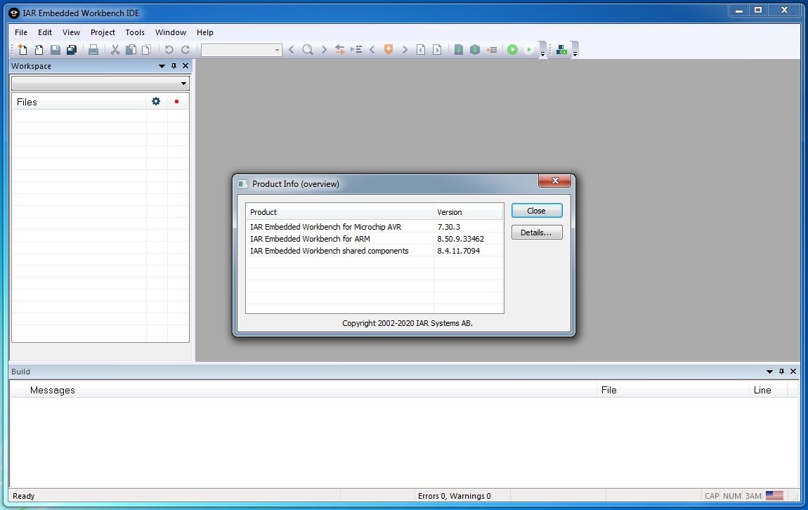 IAR Embedded Workbench for ARM version 8.50.9