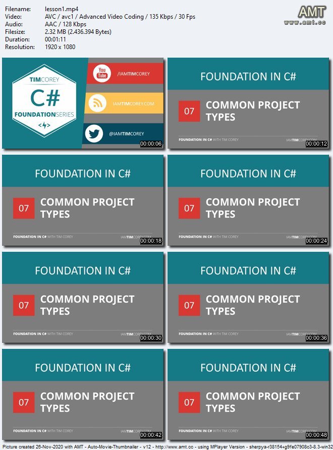 TimCorey - Foundation in C#: Common Project Types