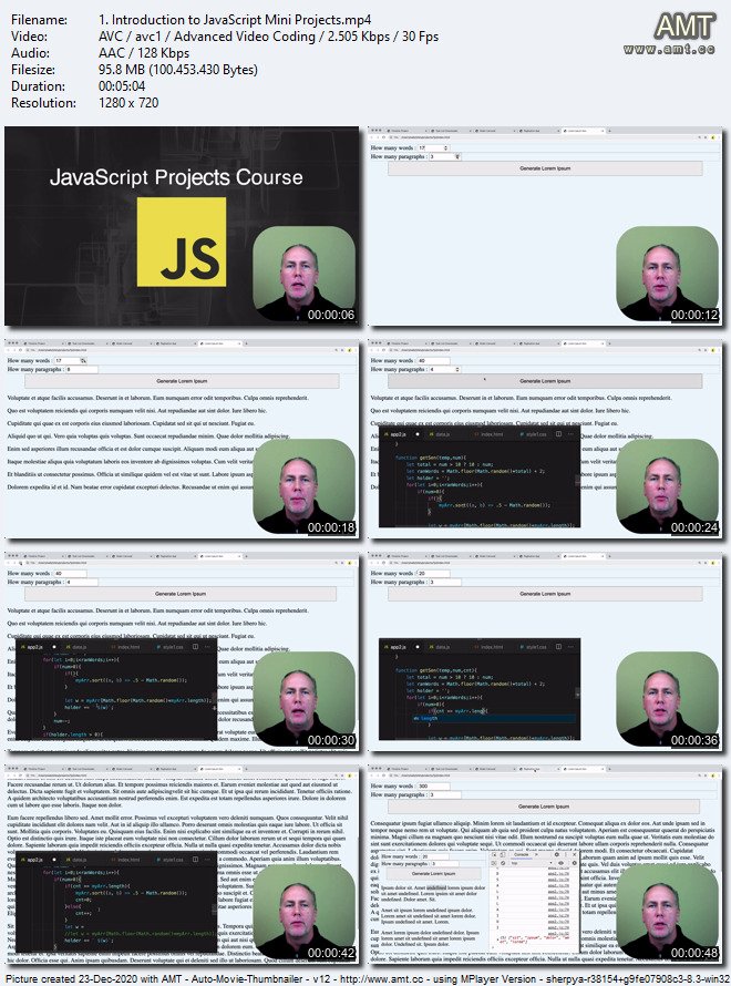 JavaScript 5 Mini Projects Practice create new things