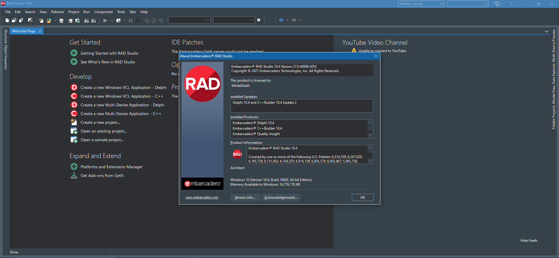 Embarcadero RAD Studio 10.4.2 Sydney Release 2