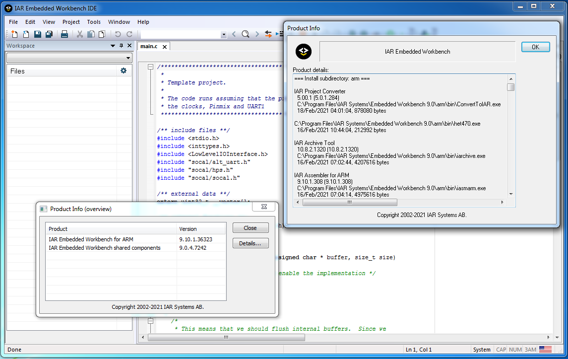 IAR Embedded Workbench for ARM version 9.10.1