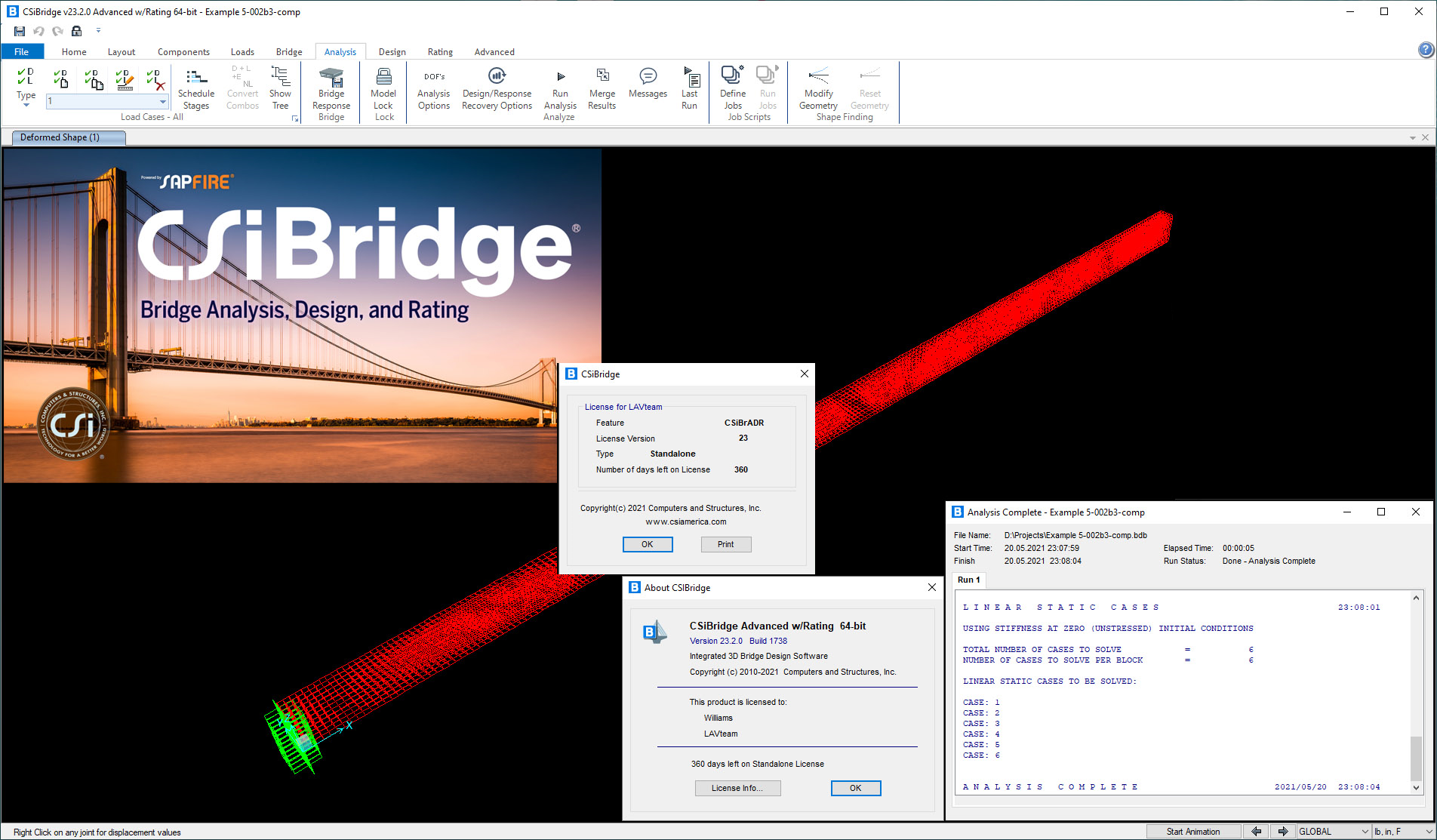 CSI Bridge 23.2.0 build 1738