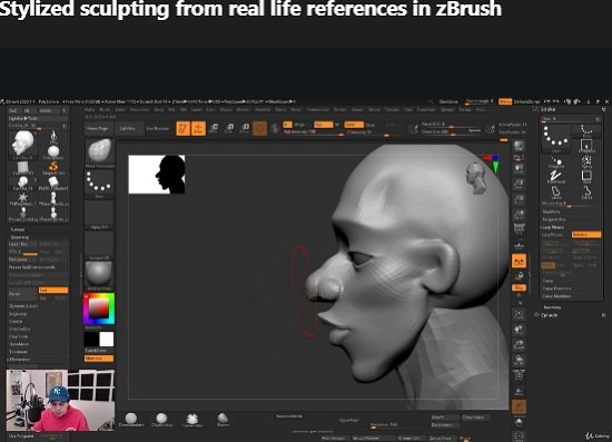 Stylized sculpting from real life references in zBrush