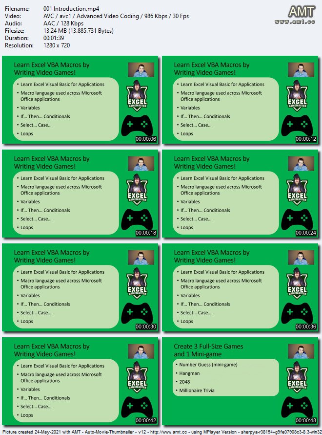 Learn Excel VBA Macros by writing Video Games