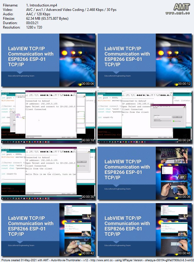 LabVIEW TCP/IP Communication with ESP8266 ESP-01 TCP/IP