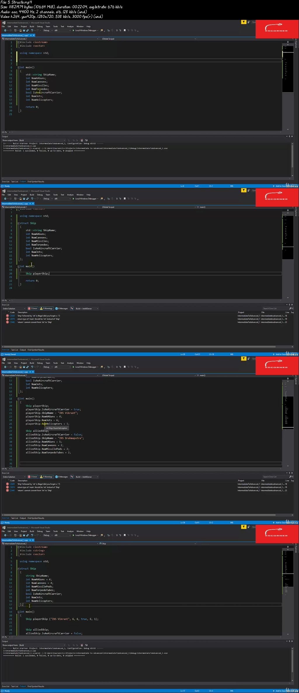  C++ Intermediate to Advanced Course with Project 