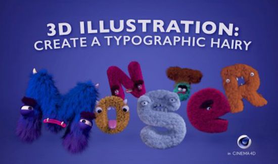 3D illustration: Create a Typographic 3D hairy monster in Cinema 4D