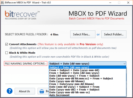 BitRecover MBOX to PDF Wizard 8.8