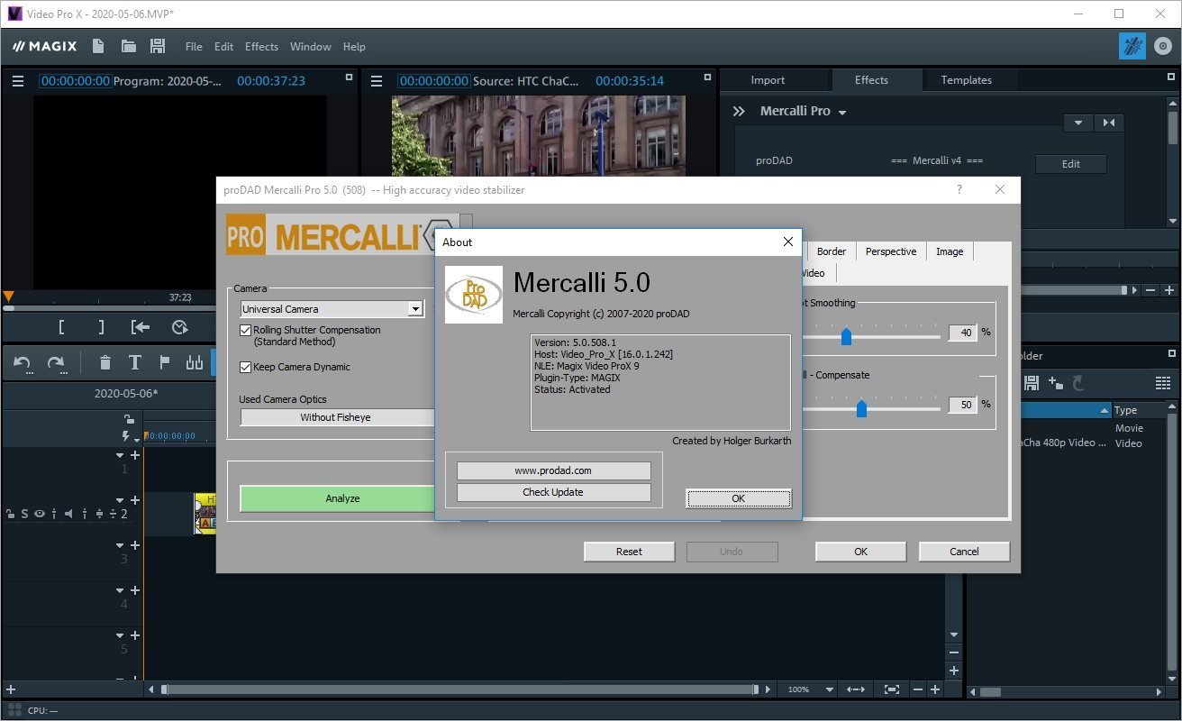 proDAD Mercalli V5 Suite for MAGIX 5.0.508.1