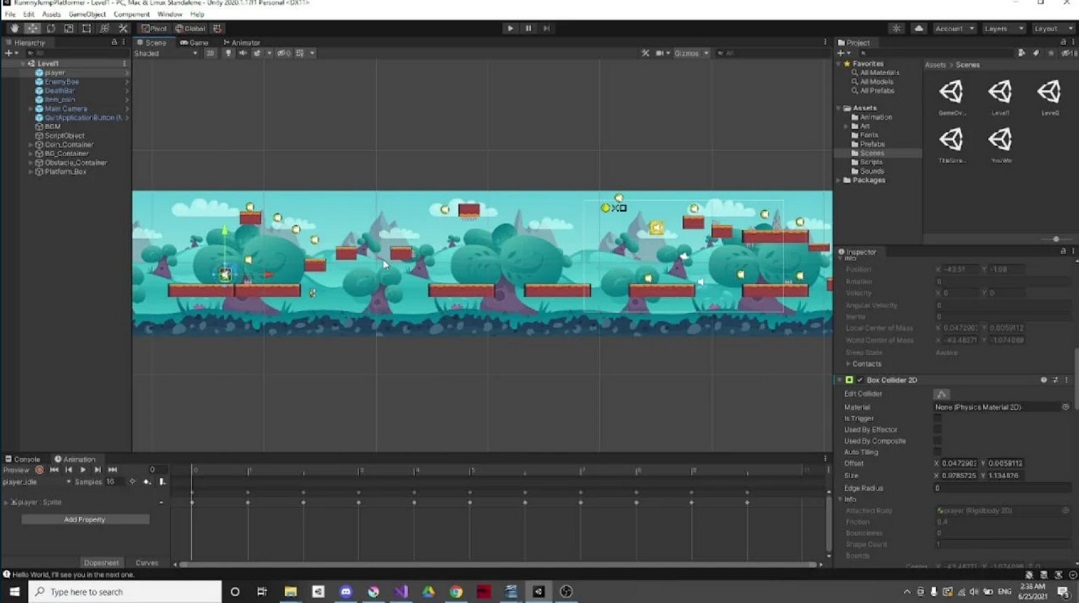 Unity – Designing and Coding A Platformer! Learn code and design through context!